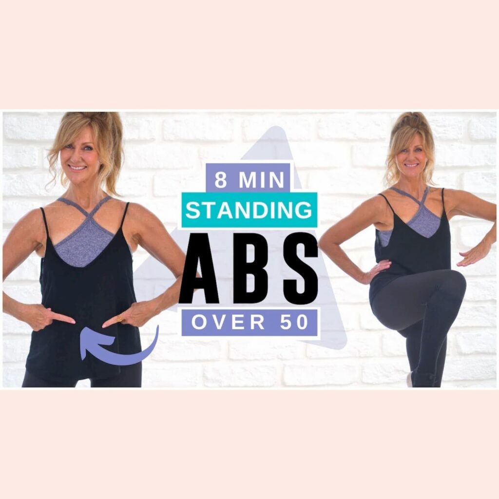 8 Minute Standing Abs Indoor Workout Over 50 | Burn Belly Fat!