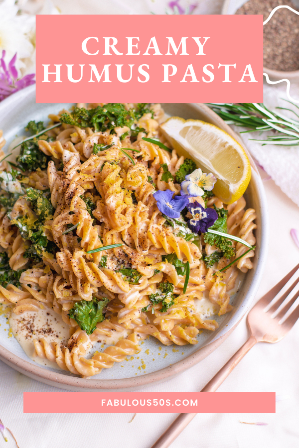 Creamy Humus Pasta - fabulous50s healthy recipes